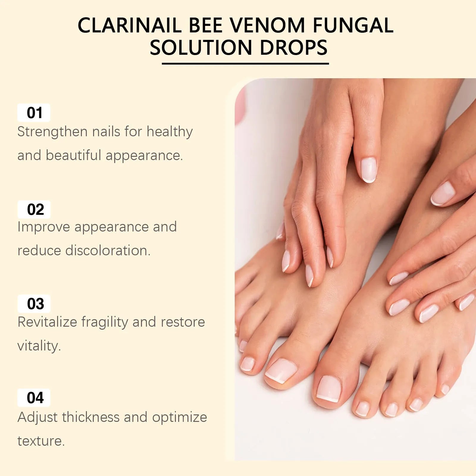 50ml bottle of nail fungus treatment solution with bee venom and peppermint oil
