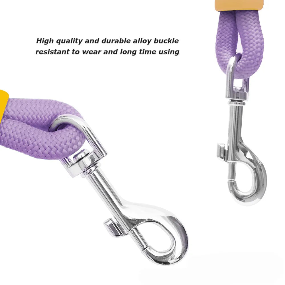 140cm nylon dog leash with anti-slip foam handle in four colour options
