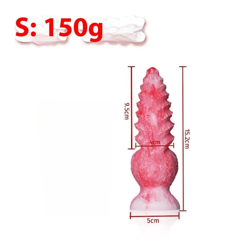 Pink platinum silicone penis-shaped women's masturbation device sex toy with Berserker S and M size options