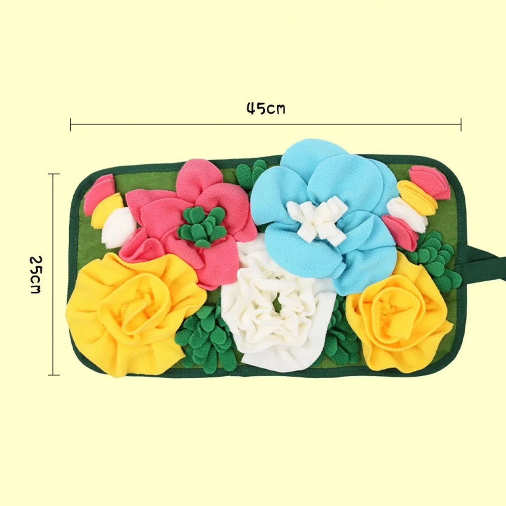 Grey Totoro-themed rabbit guinea pig foraging mat with square design and garden smelling elements