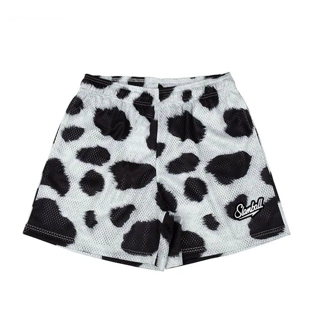 Men's leopard print quick dry fitness shorts for basketball and running training