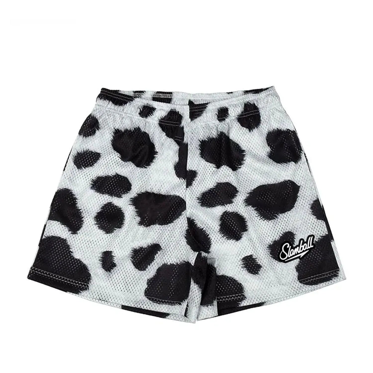Men's leopard print quick dry fitness shorts for basketball and running training