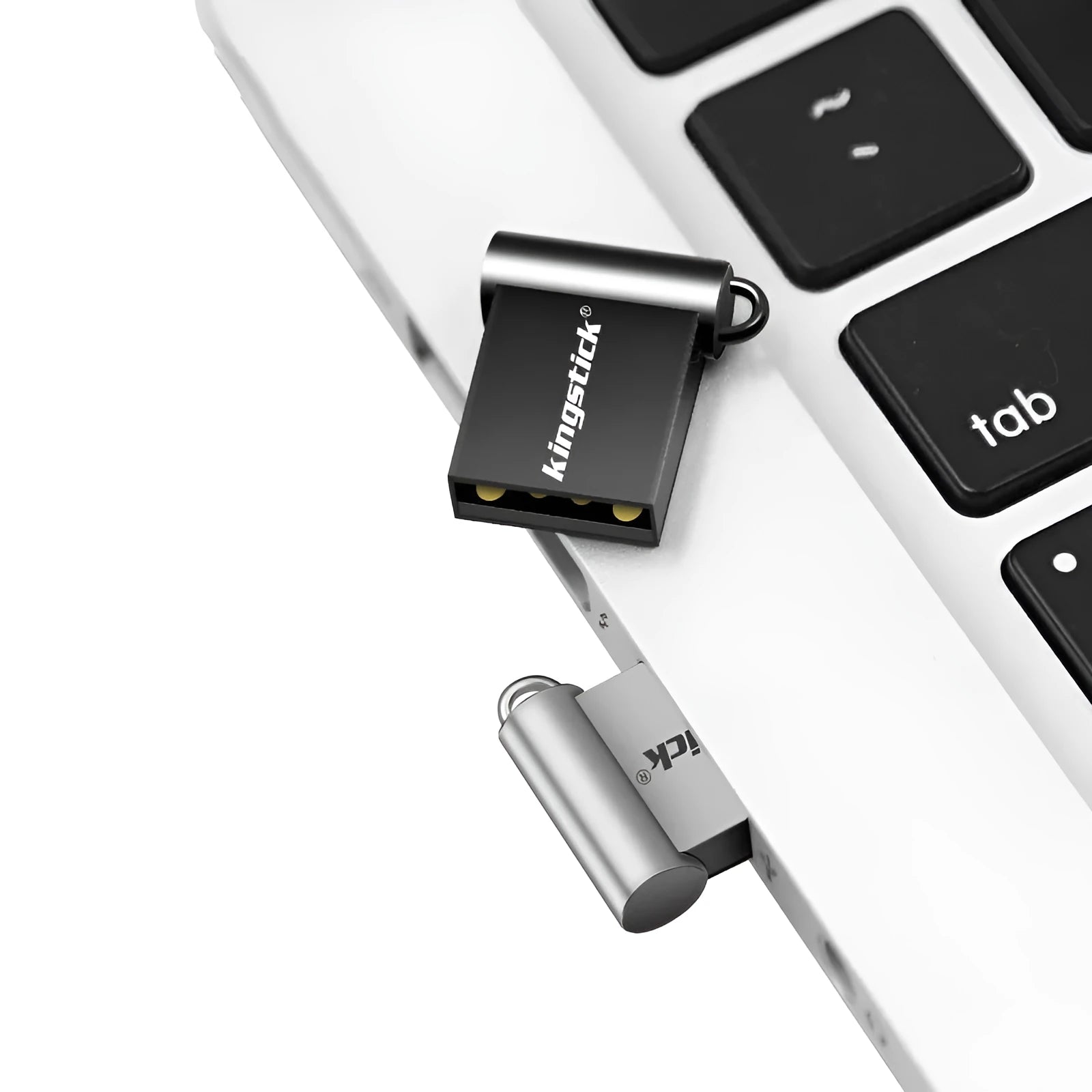 Metal mini USB 2.0 flash drive 32GB in black grey with compact thumb design