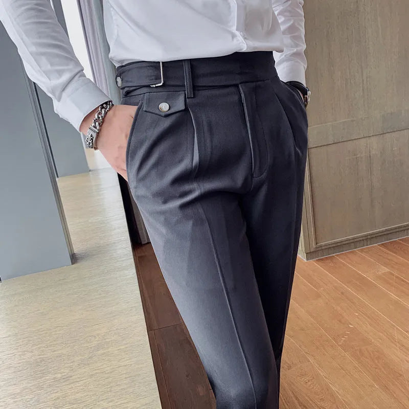 Straight leg casual trousers in solid colours available in waist sizes 29 to 36