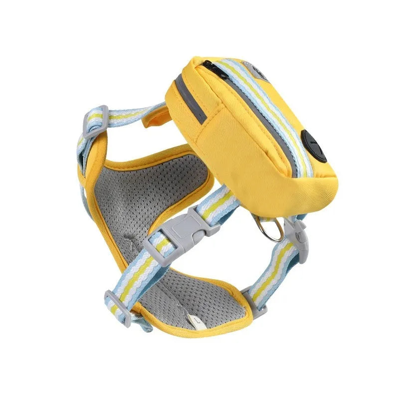 Explosion-proof anti-strangulation dog harness made of Oxford cloth with a 1.5m lead, shown in green.