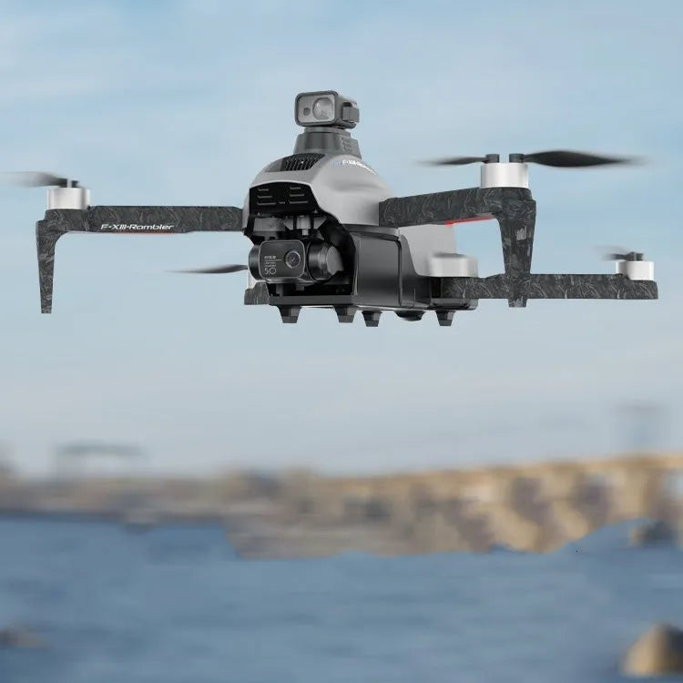 White foldable brushless quadcopter drone with 4K camera and obstacle avoidance sensors