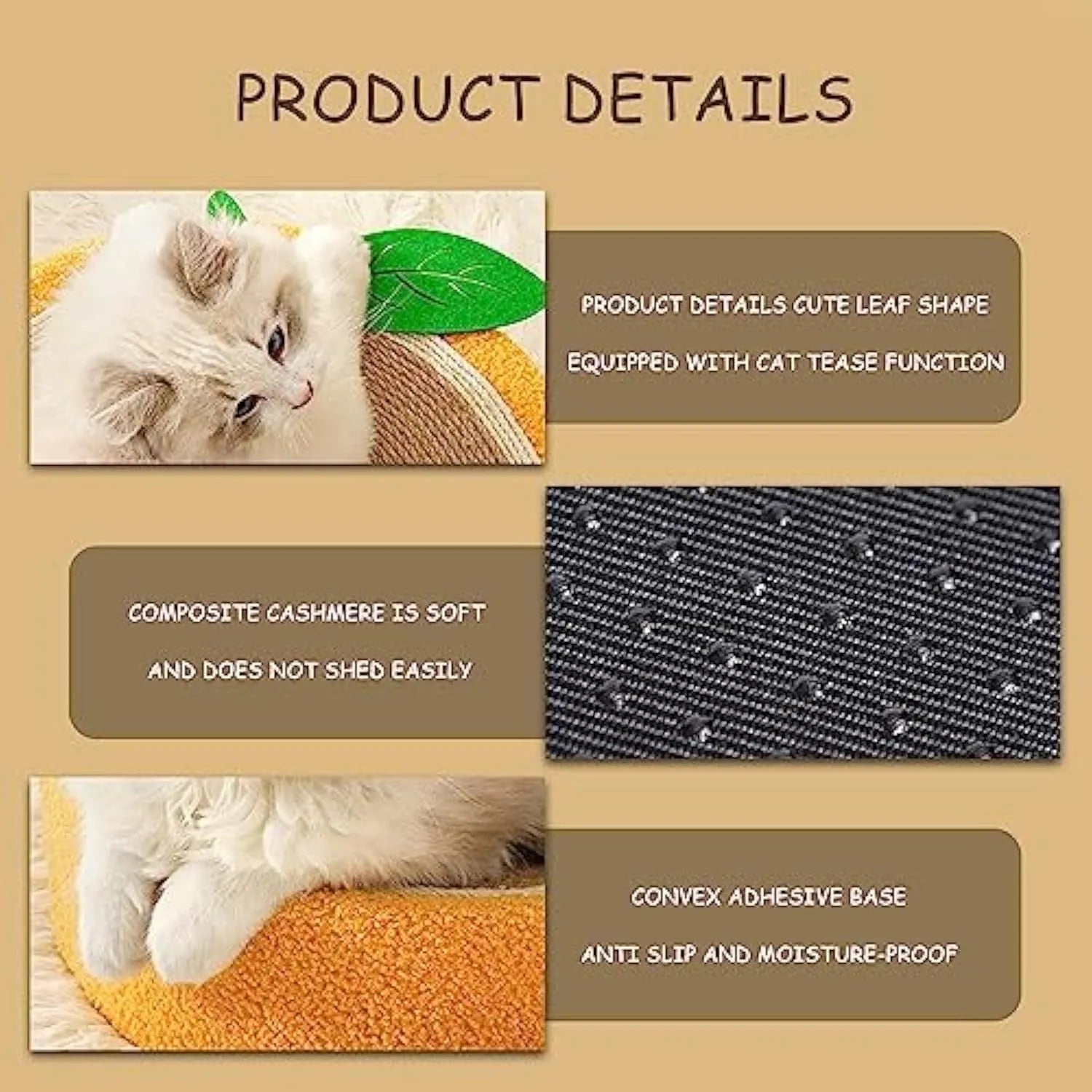 Yellow fruit-shaped sisal cat scratching board and round bed for small cats