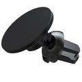 Black aluminium alloy magnetic car phone holder mounted on central control air vent