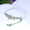 Hand-woven white agate half bracelet with peace buckle closure and 6mm beads