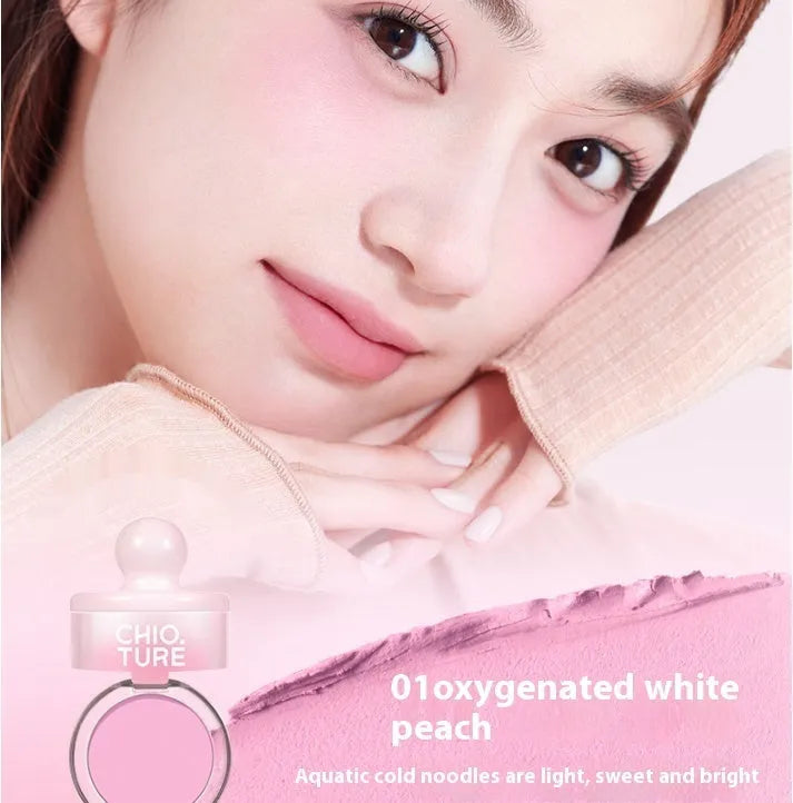 Can Powder Blusher Mud compact blush with shimmer effect in nude colour scheme