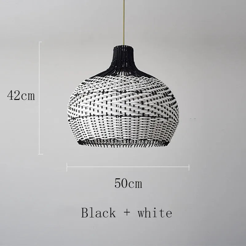 Nordic Scandinavian rattan chandelier with LED light in 50cm diameter size