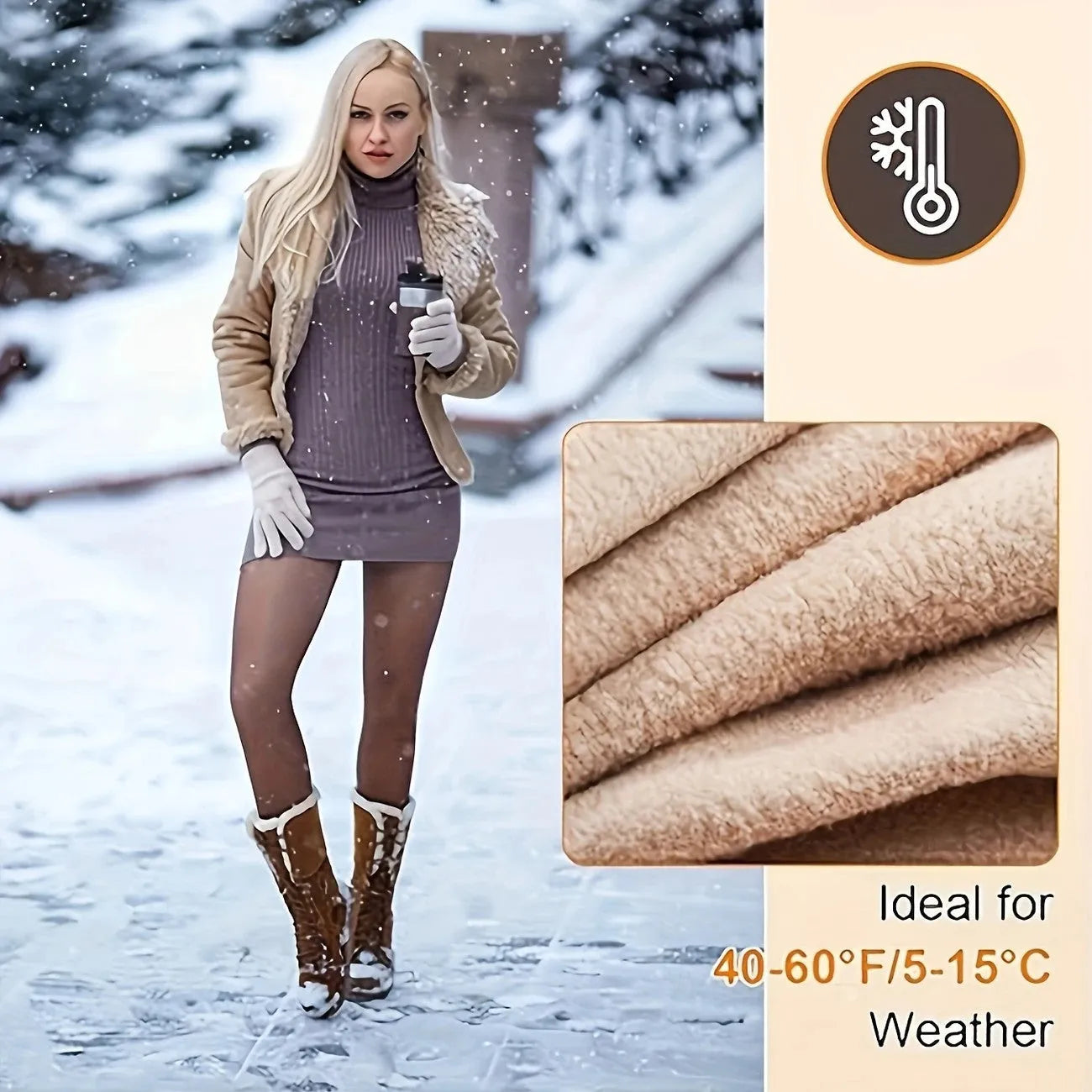 Women's thermal leggings with anti-snag function in multiple colour and thickness options
