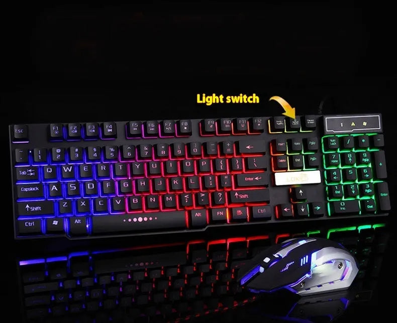 Industry mechanical gaming keyboard with glowing braided USB cable in black or white colour options