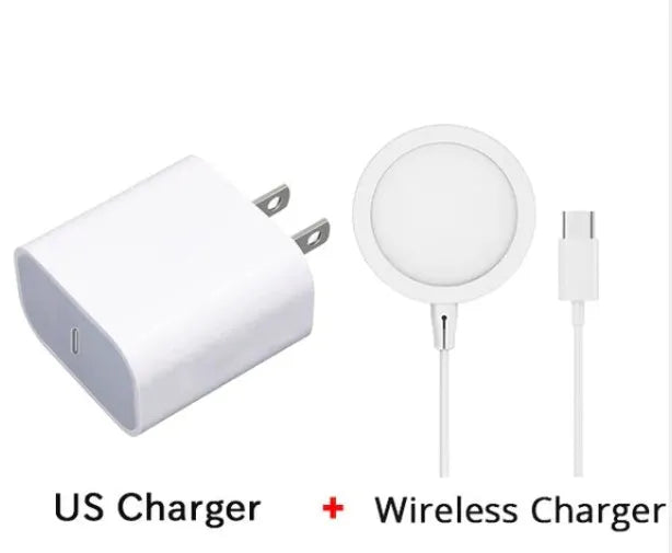 Magsafe magnetic wireless charger for iPhone 12 and 13 series in silver metal finish