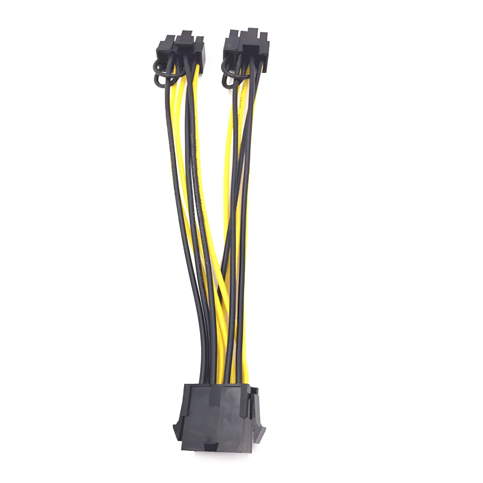 Graphics card power cable adapter with 8-pin female to dual 8-pin male connectors and 21cm oxygen-free copper wiring