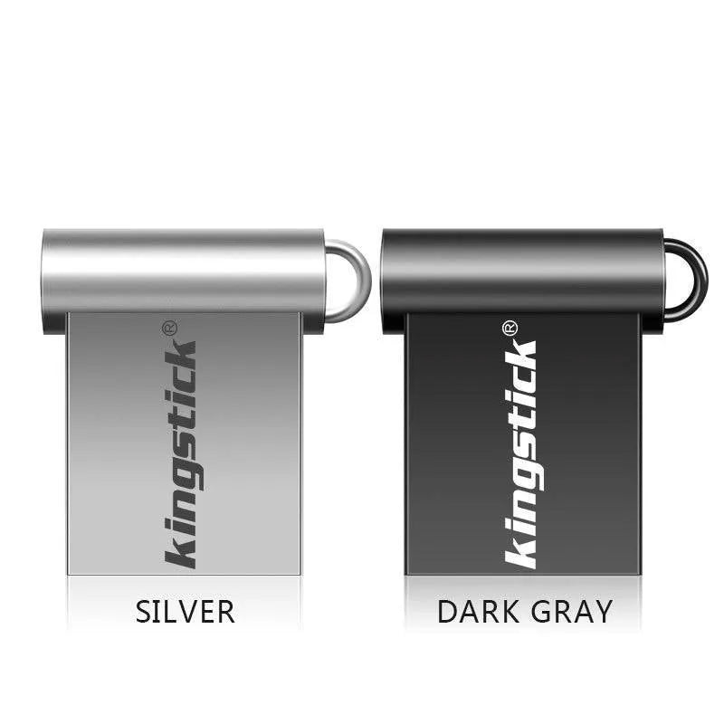 Metal mini USB 2.0 flash drive 32GB in black grey with compact thumb design