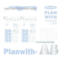 Artsy Ins Style Salt Series oblique angle student draft notebook showing white and blue plaid cover options.