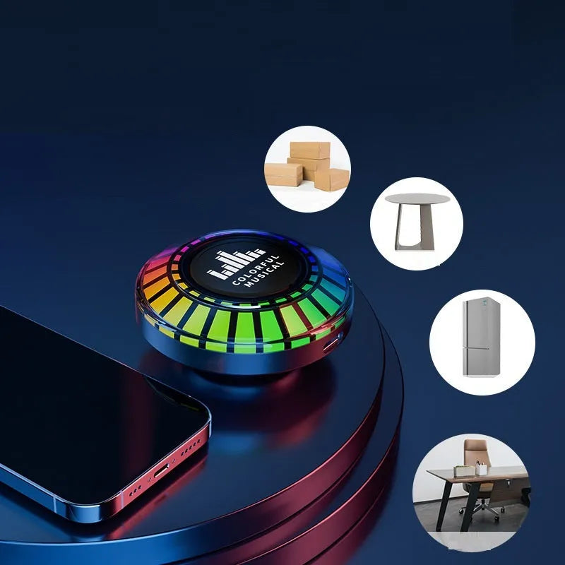 Compact cubic voice control Bluetooth atmosphere lamp with LED polar lighting effect.