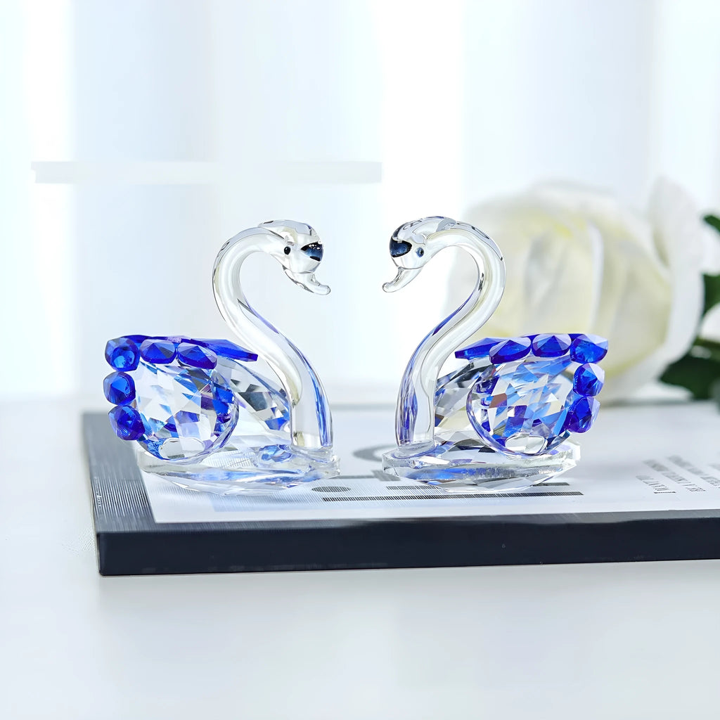 White crystal swan desktop decoration in modern simplicity style