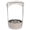 Silver stainless steel oil painting pen washer with spring brush clamp.
