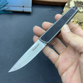 Folding fruit knife with stainless steel blade in black, red or coffee colour options