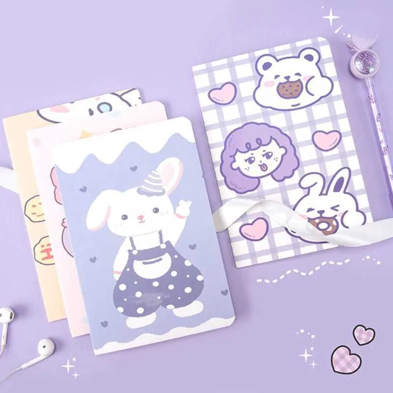Cartoon A5 notebook with 30 sheets showing cute bear cover design