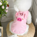 Waffle knit dog and cat vest in yellow, pink or white colours with textured pattern