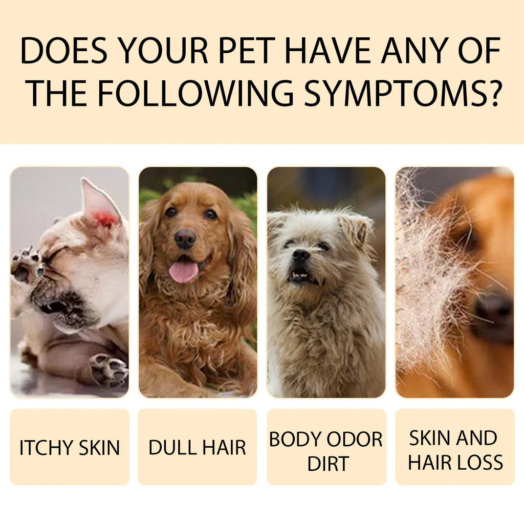 Pet shampoo bottle for dogs and cats with mild formula for soft, unknotted hair