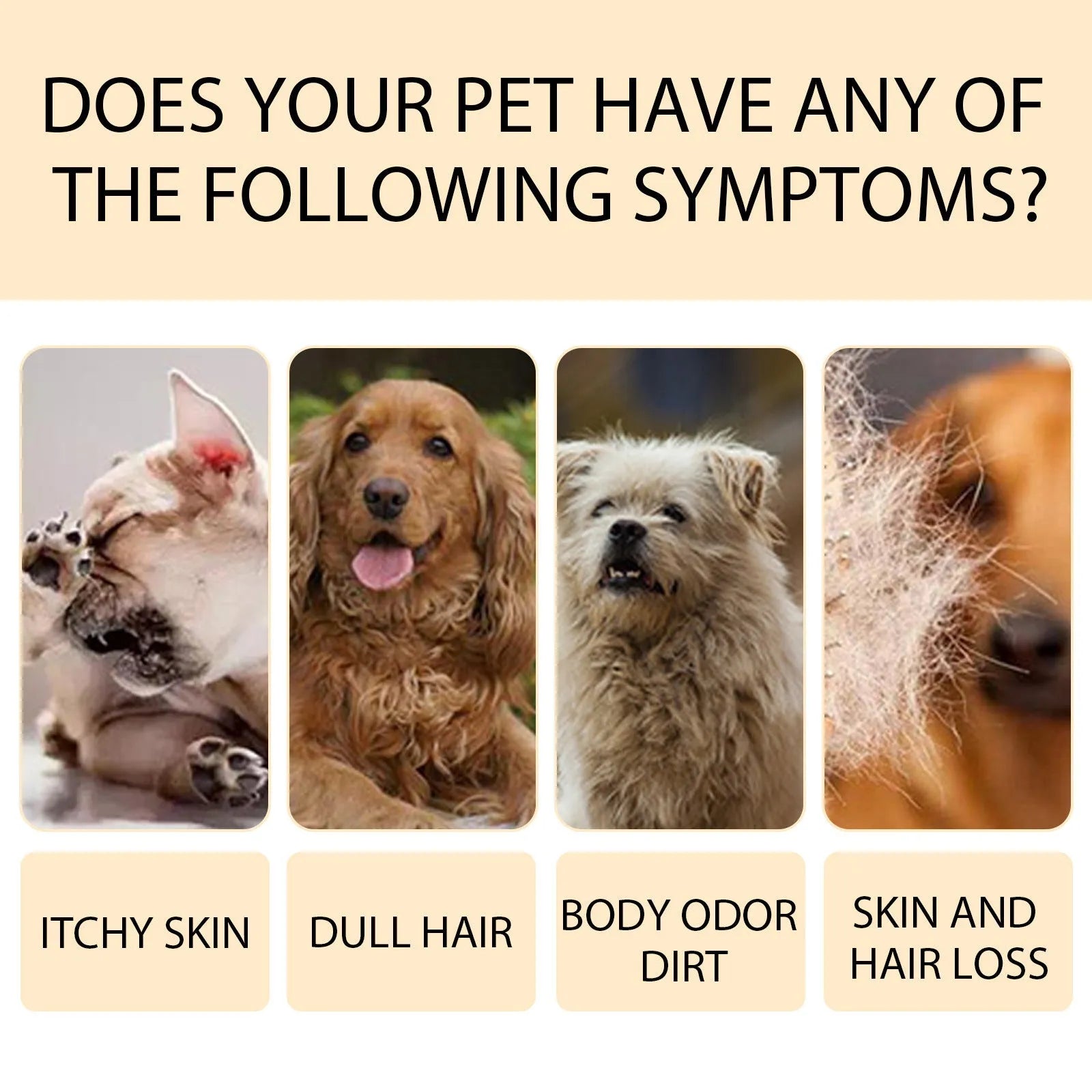 Pet shampoo bottle for dogs and cats with mild formula for soft, unknotted hair