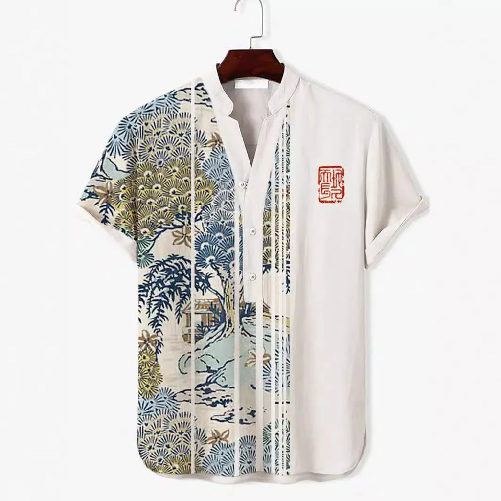 Men's short sleeve shirt with a 3D digital animal print graphic on the front.