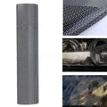 Plastic mesh automotive colour change film showing perforated texture and 30cm by 106cm dimensions
