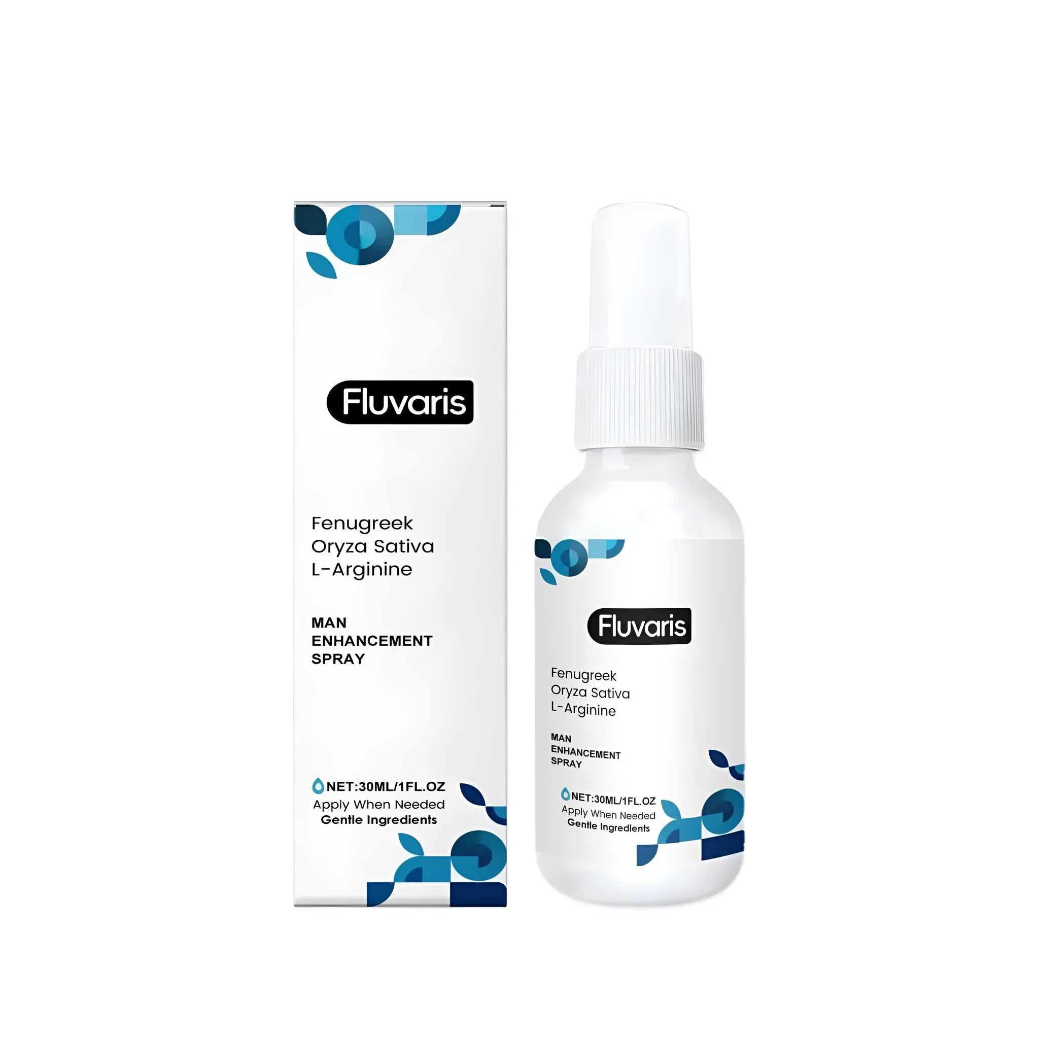 Men's enhancement spray 30ml bottle with botanical extracts including turmeric and ginger