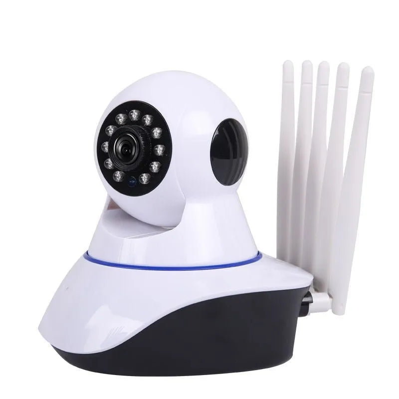 White dome-style wireless security camera with a 3.6mm lens for HD 720p indoor outdoor monitoring.