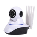 White dome-style wireless security camera with a 3.6mm lens for HD 720p indoor outdoor monitoring.