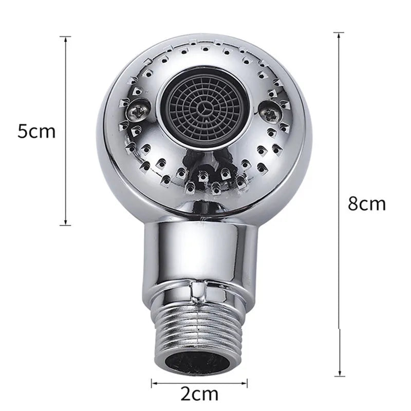 Silver non-pressure handheld shower head for gentle pet and baby washing