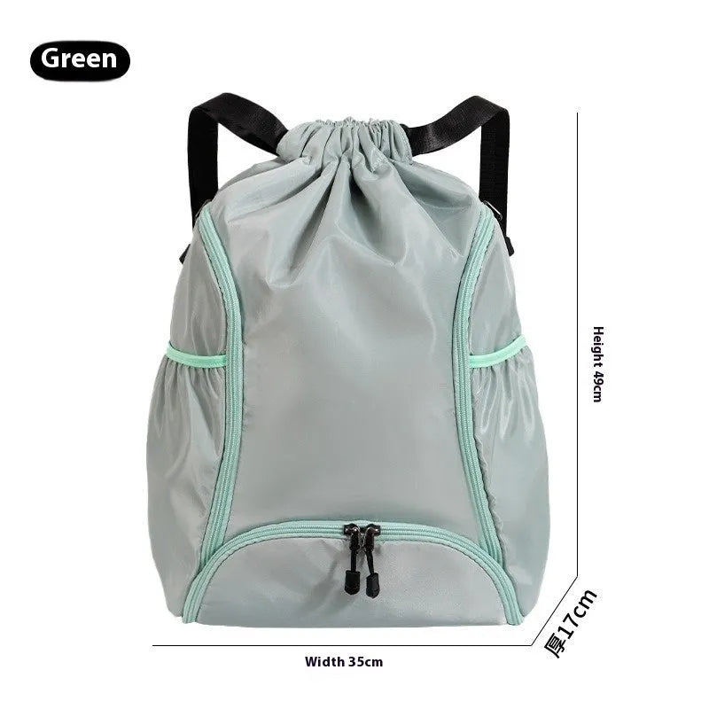 Large capacity cube-style sports backpack drawstring bag in various colours