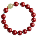 Cinnabar Hetian jade beads bracelet with geometric elliptical shape in purple gold sand colour