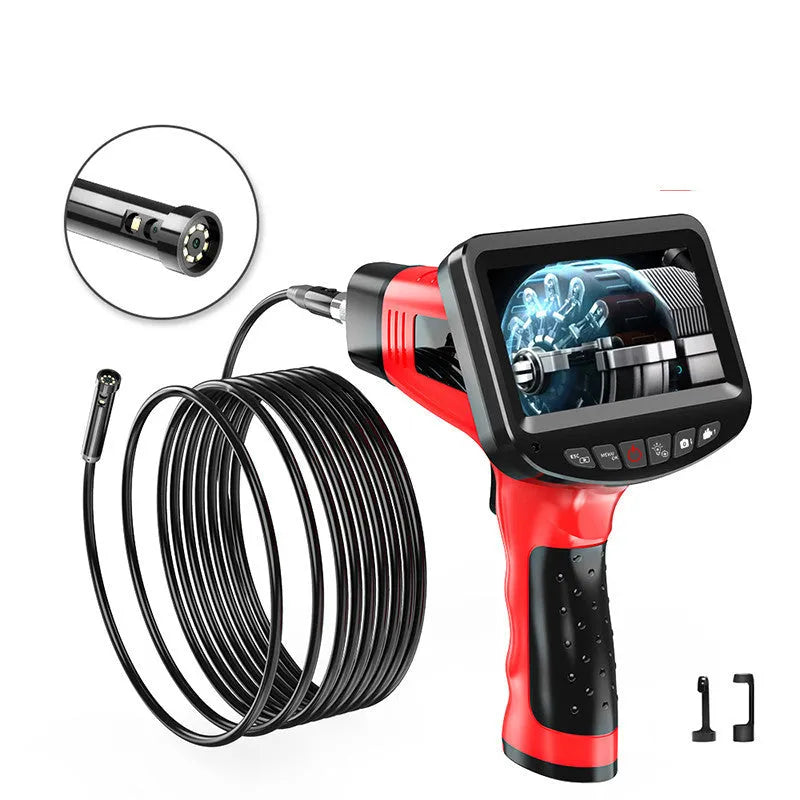 8.5mm diameter dual-lens endoscope inspection camera with flexible snake cable.