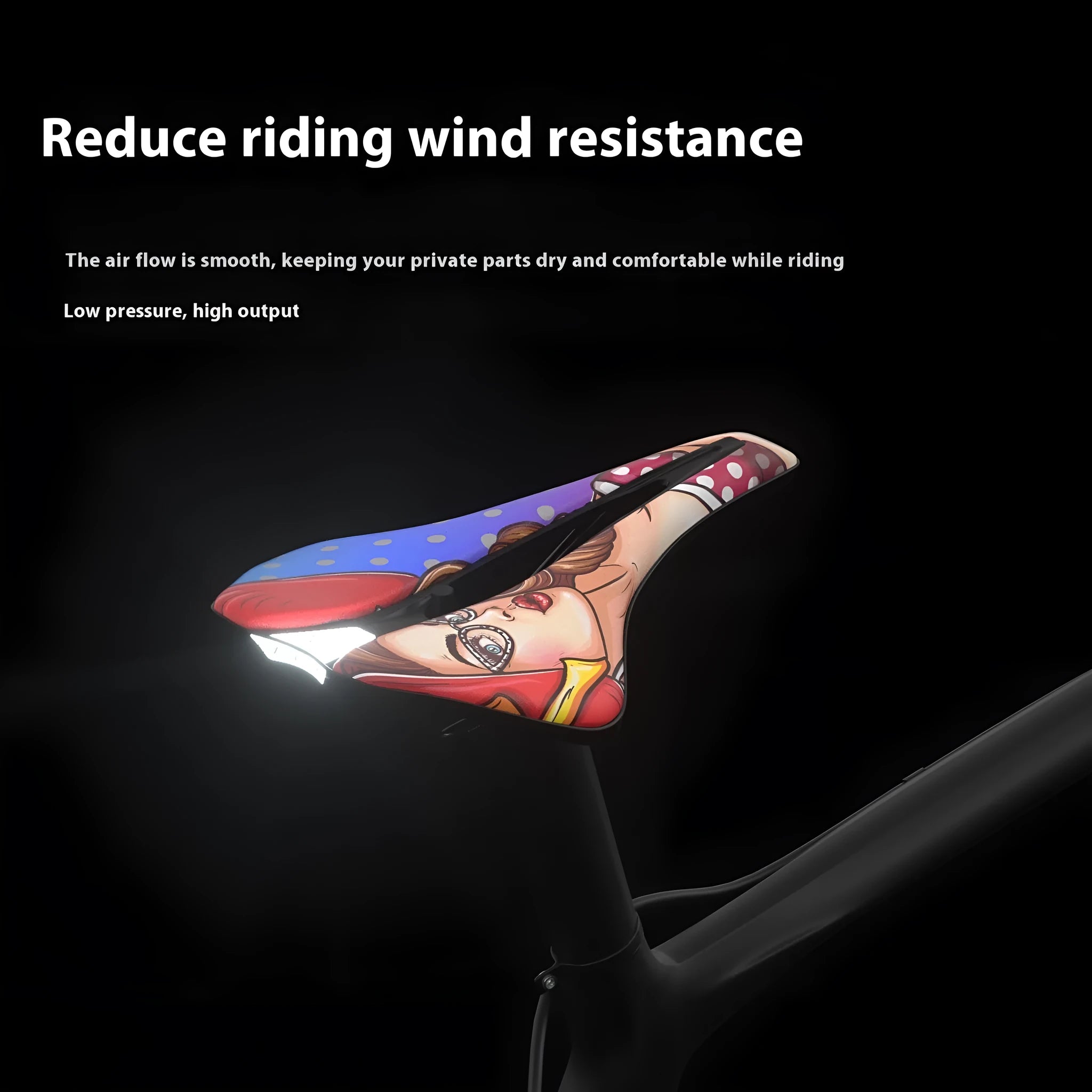 Bicycle seat cushion with ultra-light EVA cushioning and hollow design in multiple colour options