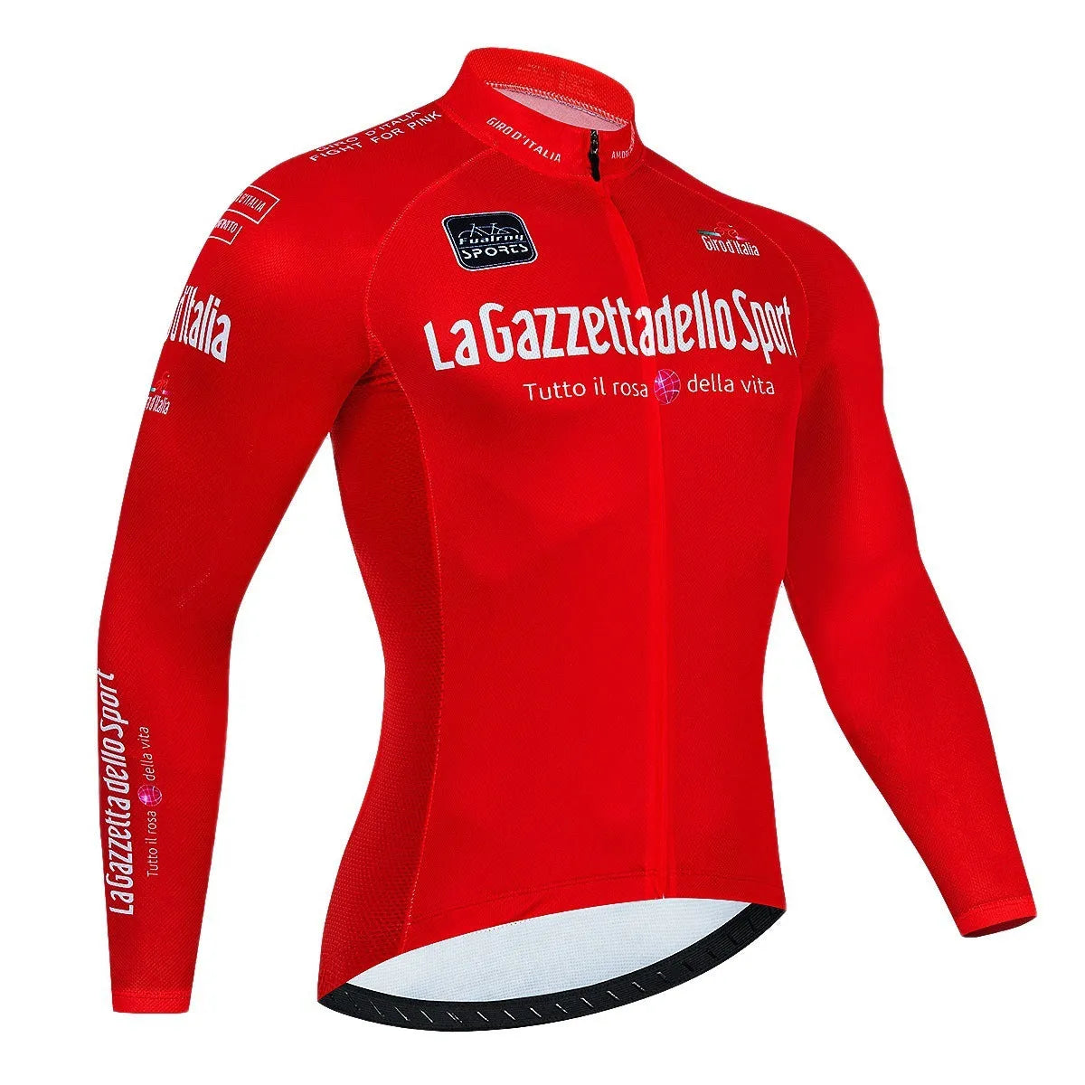 Long sleeve cycling jersey for mountain biking in a patterned colour, showcasing moisture-wicking fabric.