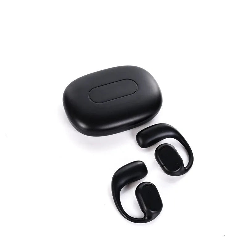Two ear noise reduction Bluetooth translation earphones in black with simultaneous interpretation feature for multi-country use