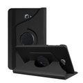 Rotating leather tablet case in black for T500 T510 T530 T550 T560 T580 models with clamshell design