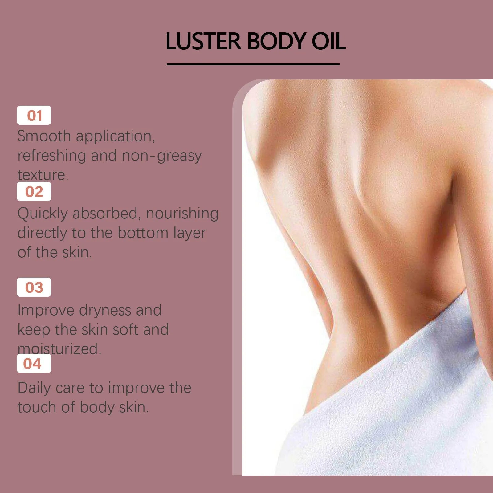 Gloss Care Body Massage Oil 100ml bottle with natural oils and vitamin E
