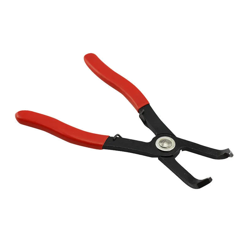 Interior round nail removal pliers with red PVC handles and 30-degree jaws