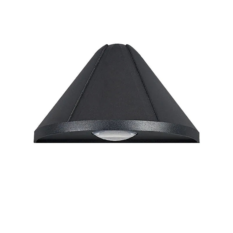 Black bird's nest design outdoor waterproof LED wall lamp with IP65 rating mounted on a wall.