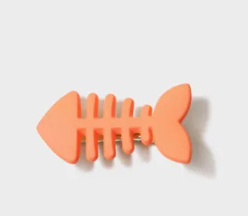 Minimalist fishbone design hair barrette in candy colour with duckbill clip