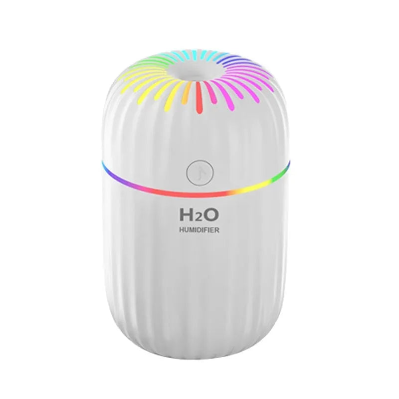 Compact white USB-powered mini humidifier with 300ml water tank