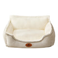 Universal kennel pet bed for small dogs and cats with a removable cover in coffee colour.