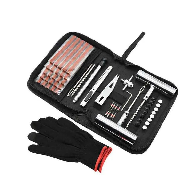 45 steel tyre repair tools in 32x20x5 cm cloth bag for car, motorcycle and bicycle puncture repair