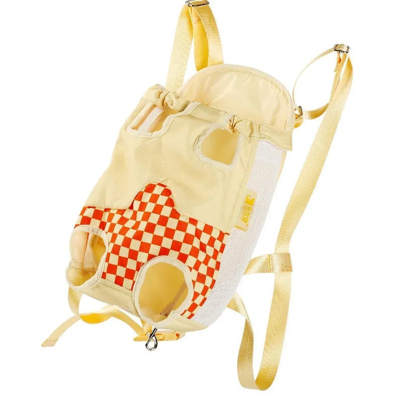 Soft non-woven polyester canvas pet backpack for cat carrying in VC orange colour